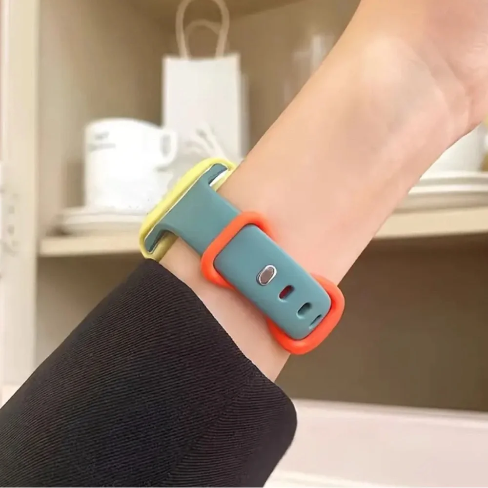 Olive Green Orange Apple Watch Bands